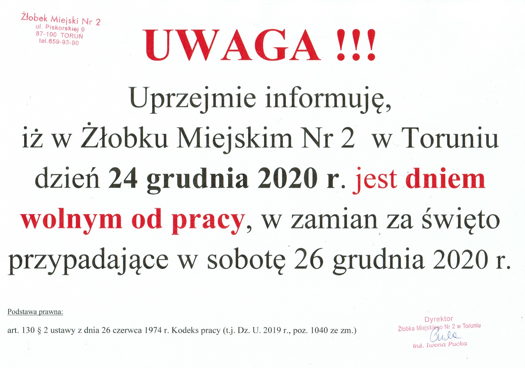 Archiwum 2020 Żłobek Miejski Nr 2 W Toruniu Ul Piskorskiej 9 1548